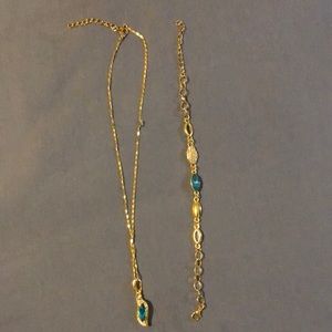 18K gold plated necklace and bracelet